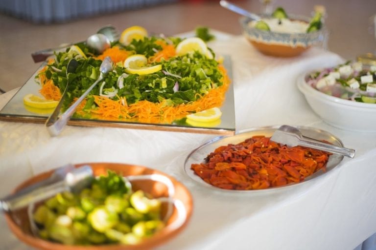 Side dishes served in the restaurant of the Zefiros Beach Hotel