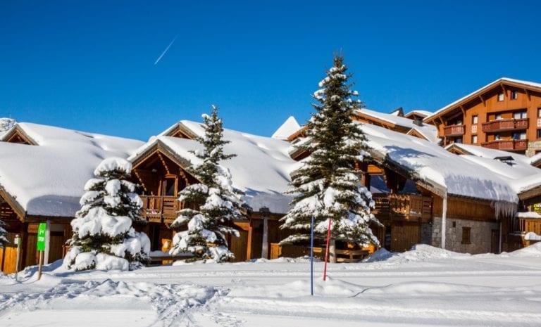 The ski slope outside Chalet des Neiges