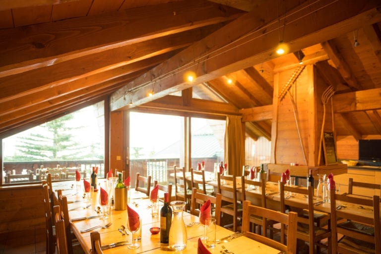 The dining room of the Richmond Holidays chalet in France