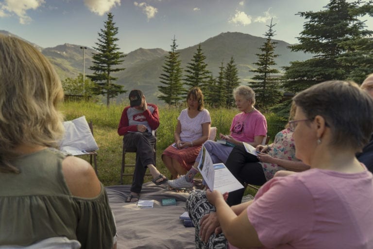 Ministry outside in the French Alps