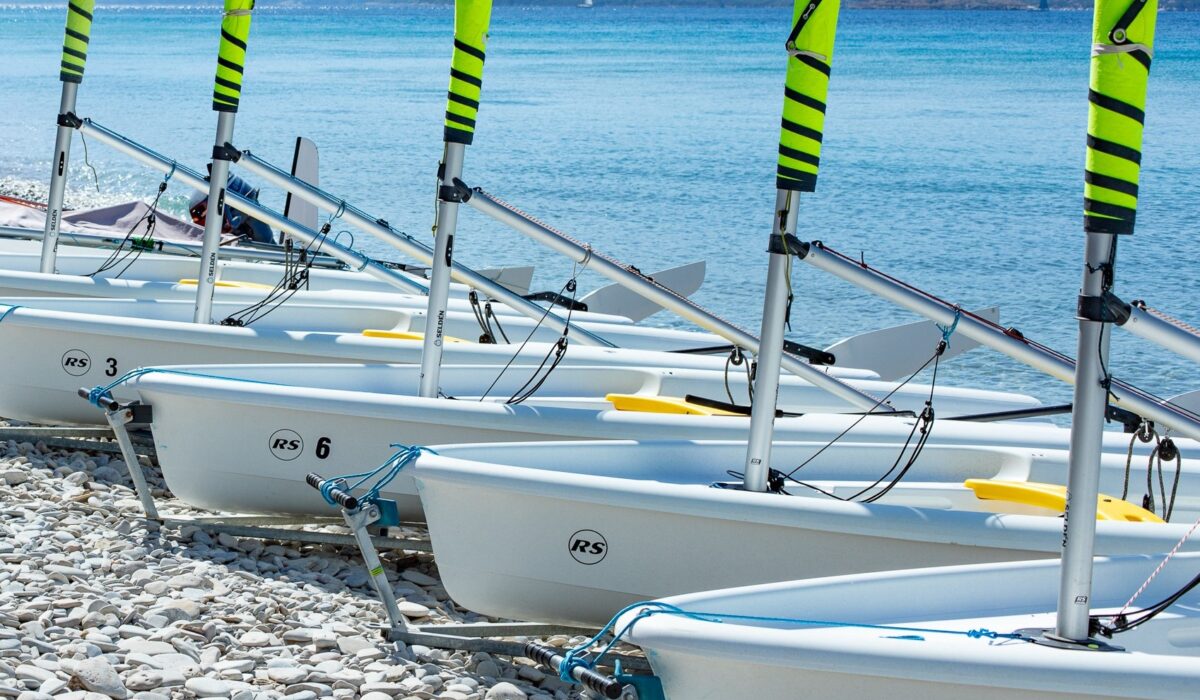 Richmond Holidays boats lined up on the beachfront