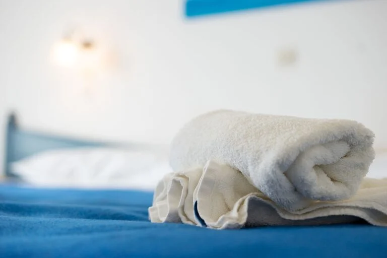 Towels on the bed